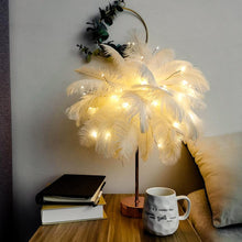 Load image into Gallery viewer, Novelty Feather Night Light Remote Fairy Copper Lamp for Home Living Room Bedroom Bedside Backlight Party Wedding Decoration Cute Study Lamps for Bedroom Décor
