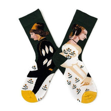 将图片加载到图库查看器，Novelty Happy Funny Women Graphic Short Socks Socks Combed Out Of Pure Cotton Art Abstract Oil Painting Socks French Style Crew Socks For Men And Women
