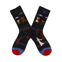 将图片加载到图库查看器，Novelty Happy Funny Women Graphic Short Socks Socks Combed Out Of Pure Cotton Art Abstract Oil Painting Socks French Style Crew Socks For Men And Women
