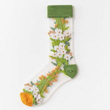 Load image into Gallery viewer, Novelty Harajuku Crystal Silk Tide Socks Funny Sunflowers Vines Flowers Happy Socks Casual High Quality Socks for Women
