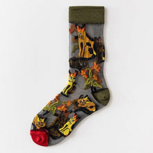 Load image into Gallery viewer, Novelty Harajuku Crystal Silk Tide Socks Funny Sunflowers Vines Flowers Happy Socks Casual High Quality Socks for Women
