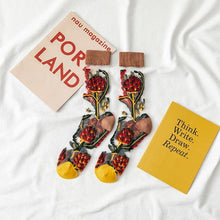 Load image into Gallery viewer, Novelty Harajuku Crystal Silk Tide Socks Funny Sunflowers Vines Flowers Happy Socks Casual High Quality Socks for Women
