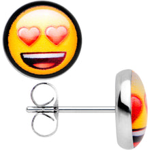 将图片加载到图库查看器，Officially Licensed Heart Eyes emoji Stud Earrings
