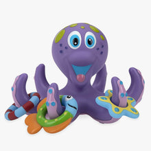 Load image into Gallery viewer, Nuby Floating Purple Octopus with 3 Hoopla Rings Interactive Bath Toy
