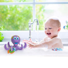 Load image into Gallery viewer, Nuby Floating Purple Octopus with 3 Hoopla Rings Interactive Bath Toy
