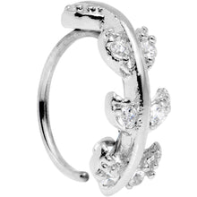 将图片加载到图库查看器，20G Clear CZ Gem Leafy Seamless Circular Ring
