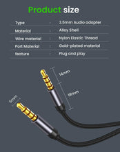 Load image into Gallery viewer, Nylon Braid 4 Poles 3.5MM Audio Aux Cable Jack For Headphone Speaker Line  Car PC Mp3 Mp4
