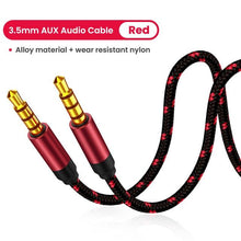 Load image into Gallery viewer, Nylon Braid 4 Poles 3.5MM Audio Aux Cable Jack For Headphone Speaker Line  Car PC Mp3 Mp4

