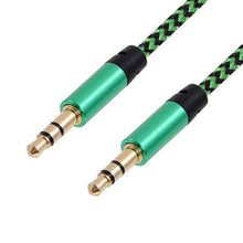 Load image into Gallery viewer, Nylon Braided 1m 3.5 mm  Aux Audio Cable Jack For Mobile Car Headphones Speakers
