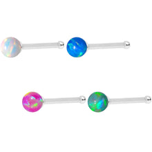 Load image into Gallery viewer, Multi Color 2.5mm Synthetic Opal Ball Nose Bone 4 Pack Set
