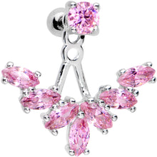 Load image into Gallery viewer, 1/4 Pink Gem Darling Fan Dangle Cartilage Tragus Piercing
