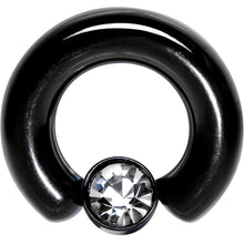 Load image into Gallery viewer, 2G 9/16 Clear Gem 8mm Disc Black BCR Captive Ring
