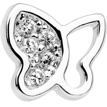 将图片加载到图库查看器，20G 1/4 Clear CZ Gem Butterfly L Shaped Nose Ring
