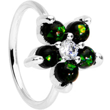 Load image into Gallery viewer, 20G 5/16 Clear CZ Green Faux Opal Seamless Circular Ring
