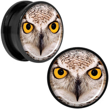 将图片加载到图库查看器，Full Color Owl Black Anodized Screw Fit Plug Set 20mm
