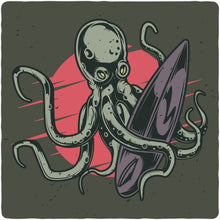 将图片加载到图库查看器，Octopus Men's Bamboo Viscose/Organic Cotton Short Sleeve Graphic T-Shirt
