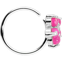 Load image into Gallery viewer, 20G 5/16 Clear CZ Pink Faux Opal Flower Circular Ring
