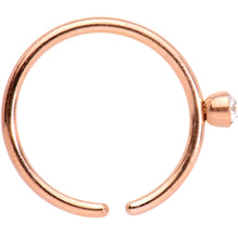 Load image into Gallery viewer, 20G 5/16 Clear Gem Rose Gold Tone IP Seamless Circular Ring
