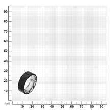将图片加载到图库查看器，Mens Solid Carbon Fiber Ridged Stainless Steel Ring
