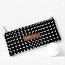 Load image into Gallery viewer, Office Simple Print Stationery Pencil Case Classic Design Pencil Pouch Simple Storage Bag

