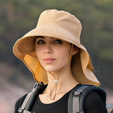 Load image into Gallery viewer, One Size Women Wide Large Sun Hat Bucket Hat Summer Outdoor Fishing Hiking UV Anti Neck Protection Shawl Wide Hat UV Sun Protection Safari Unisex Cap Ladies Hat Sport Summer Hat
