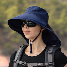 Load image into Gallery viewer, One Size Women Wide Large Sun Hat Bucket Hat Summer Outdoor Fishing Hiking UV Anti Neck Protection Shawl Wide Hat UV Sun Protection Safari Unisex Cap Ladies Hat Sport Summer Hat
