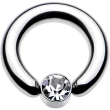 将图片加载到图库查看器，6G 1/2 Clear Gem 6mm Disc BCR Captive Ring
