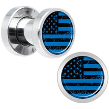 Load image into Gallery viewer, Blue American Flag Steel Screw Fit Plug Set 4G

