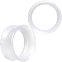 将图片加载到图库查看器，Thin Flexible White Silicone Tunnel Plug Set 6mm to 25mm
