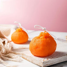 Load image into Gallery viewer, Orange Shaped Scented Candle Fruit Soy Wax Candle Smokeless Oil Aromatherapy Candle Cool Candles Shaped Candles Novelty Candle for Wedding Holiday Birthday Party Decor Aesthetic Candles for Women with Flower Fragrance
