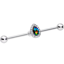 将图片加载到图库查看器，Rainbow Gem Bubblegum Teardrop Industrial Barbell 38mm
