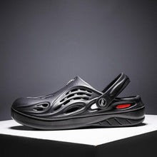 将图片加载到图库查看器，Outdoor Men Sandals Summer Hole Shoes Rubber Clogs Men Garden Shoes Black Beach Sandals Slippers Breathable Lightweight Sandals Unisex Beach Quick Drying Sandals Couple Outdoor Slippers

