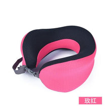 将图片加载到图库查看器，Outdoor Neck Support Pillow Headrest Travel Folding Slow Rebound Journey Trip Cushion Memory Foam Travel Pillow Neck Pillow, Ideal for Airplane Travel Comfortable Lightweight Improved Support Design Machine Washable Cover Must Have Travel Accessories
