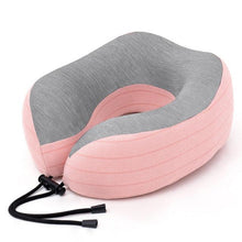 将图片加载到图库查看器，Outdoor Neck Support Pillow Headrest Travel Folding Slow Rebound Journey Trip Cushion Memory Foam Travel Pillow Neck Pillow, Ideal for Airplane Travel Comfortable Lightweight Improved Support Design Machine Washable Cover Must Have Travel Accessories
