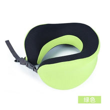 将图片加载到图库查看器，Outdoor Neck Support Pillow Headrest Travel Folding Slow Rebound Journey Trip Cushion Memory Foam Travel Pillow Neck Pillow, Ideal for Airplane Travel Comfortable Lightweight Improved Support Design Machine Washable Cover Must Have Travel Accessories
