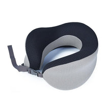 将图片加载到图库查看器，Outdoor Neck Support Pillow Headrest Travel Folding Slow Rebound Journey Trip Cushion Memory Foam Travel Pillow Neck Pillow, Ideal for Airplane Travel Comfortable Lightweight Improved Support Design Machine Washable Cover Must Have Travel Accessories
