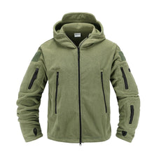 将图片加载到图库查看器，Outdoor Tactical Fleece Jacket Lightweight Uniform Soft Casual Hooded Jacket Thermal Fleece Coat Jacket With Hood Outdoor Sport Hiking Camping Clothing Training Jackets Men Thermal Warm Autumn Clothing
