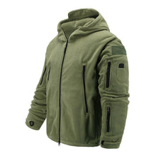 将图片加载到图库查看器，Outdoor Tactical Fleece Jacket Lightweight Uniform Soft Casual Hooded Jacket Thermal Fleece Coat Jacket With Hood Outdoor Sport Hiking Camping Clothing Training Jackets Men Thermal Warm Autumn Clothing
