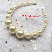 Load image into Gallery viewer, Oversize Large Ivory white Pearl Headband Full Pearl Women Hair Band Crown Trendy Bridal Headwear Gorgeous Hair Accessories For Women
