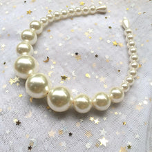 Load image into Gallery viewer, Oversize Large Ivory white Pearl Headband Full Pearl Women Hair Band Crown Trendy Bridal Headwear Gorgeous Hair Accessories For Women
