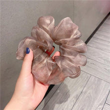 将图片加载到图库查看器，Oversized Scrunchies Organza Hair Ties Elastic Hair Band Women Girs Ponytail Holder Fashion Hair Ropes Ponytail Holder Hair Tie Ponytail Holder Accessories for Women Girls
