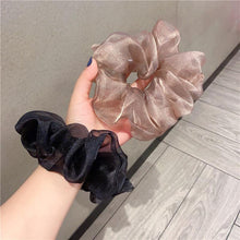 将图片加载到图库查看器，Oversized Scrunchies Organza Hair Ties Elastic Hair Band Women Girs Ponytail Holder Fashion Hair Ropes Ponytail Holder Hair Tie Ponytail Holder Accessories for Women Girls
