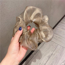 将图片加载到图库查看器，Oversized Scrunchies Organza Hair Ties Elastic Hair Band Women Girs Ponytail Holder Fashion Hair Ropes Ponytail Holder Hair Tie Ponytail Holder Accessories for Women Girls
