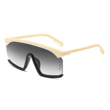 将图片加载到图库查看器，Oversized Shield Sunglasses for Women Men Square Rimless Fashion Shades Sunglasses For Women &amp; Men Elegant Shades For Women Popular Oversized Festival Trendy Sunglasses For Men &amp; Women
