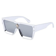 Load image into Gallery viewer, Oversized Square Shape Sunglasses For Women &amp; Men New  Luxury Design Sun Glasses For Female New Fashionable  Large Frame Silver Mirror Eyewear
