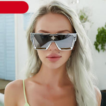 Load image into Gallery viewer, Oversized Square Shape Sunglasses For Women &amp; Men New  Luxury Design Sun Glasses For Female New Fashionable  Large Frame Silver Mirror Eyewear
