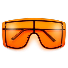 将图片加载到图库查看器，Oversized Women Blue &amp; Yellow Gradient Sunglasses  Fashionable Rimless In Metal For Female New Shades Personality Eyewear
