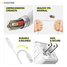 Load image into Gallery viewer, Overtime Home and Car Complete Charging Kit: Fast Wall &amp; Car Chargers + Durable Lightning Cable
