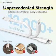 将图片加载到图库查看器，Overtime iPhone MFI Certified 10ft USB-C to Lightning Charging Cable
