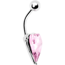 Load image into Gallery viewer, Pink Gem Huge Heart Belly Ring
